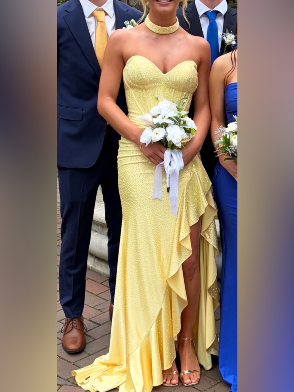 Sherri Hill Strapless Yellow Prom Dress #57413 size 0